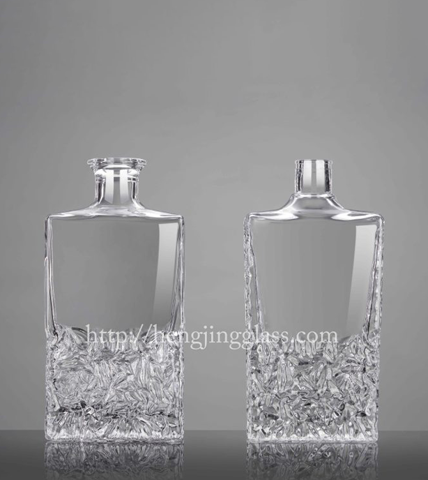 750ml HJ-Y050 Two Embossing Brandy Bottle/XO Bottle