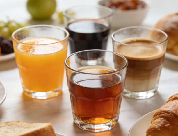 glass cups for food and beverage