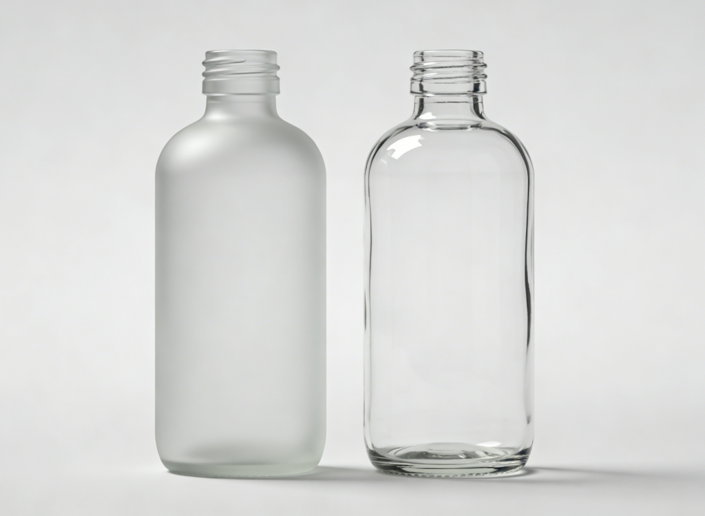 Frosted glass bottle vs. clear glass bottle