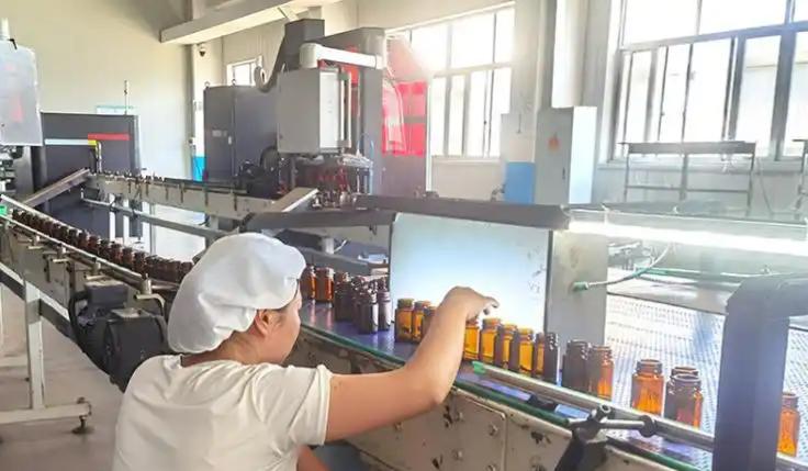 Manually inspected glass bottles