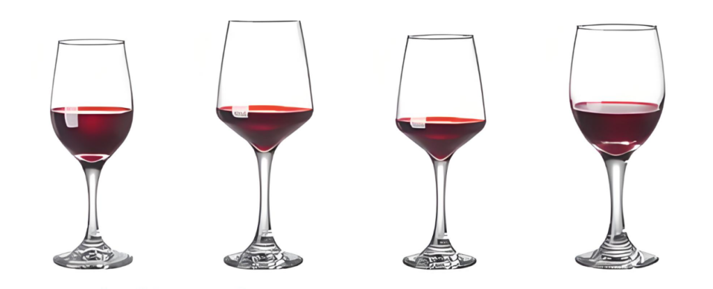 large and small wine glass sizes