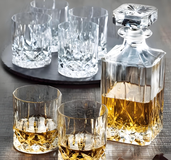 what are custom whiskey bottles and glasses