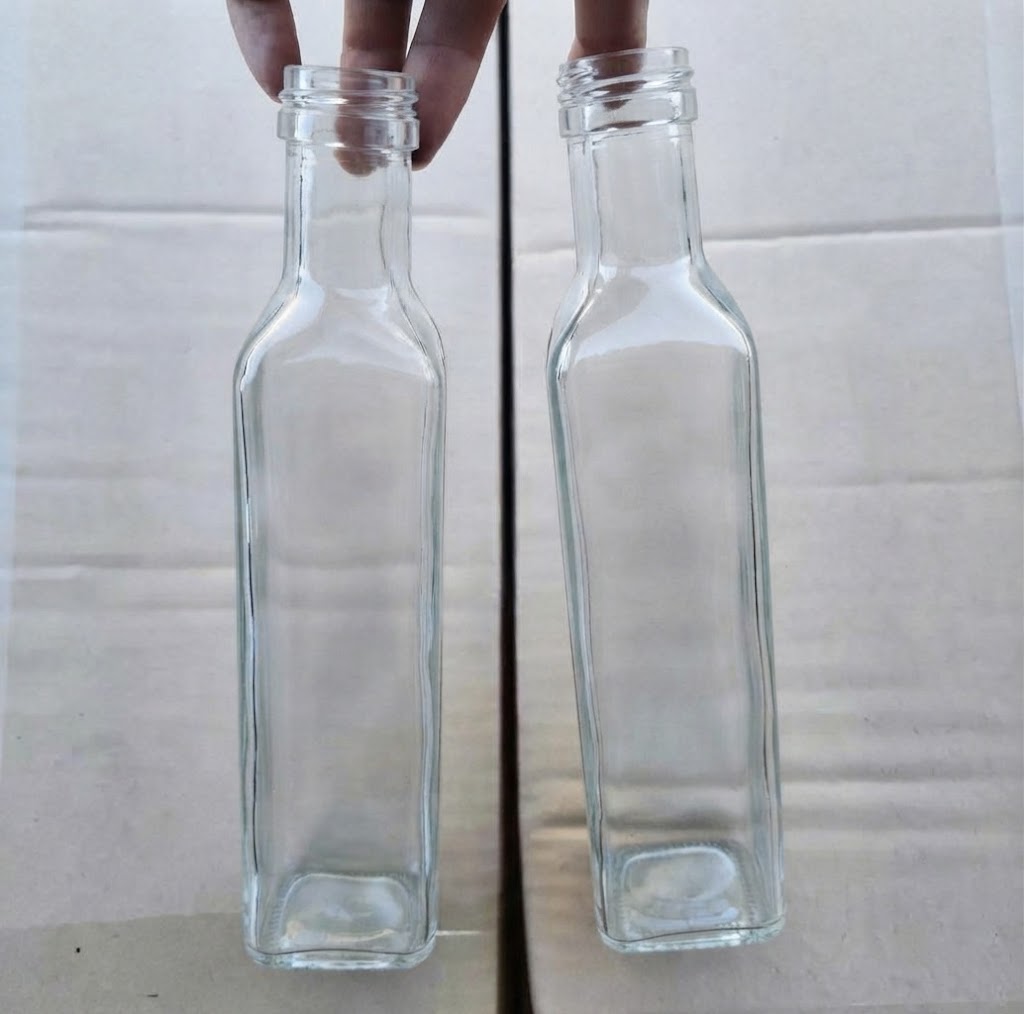 Dark food-grade glass bottles