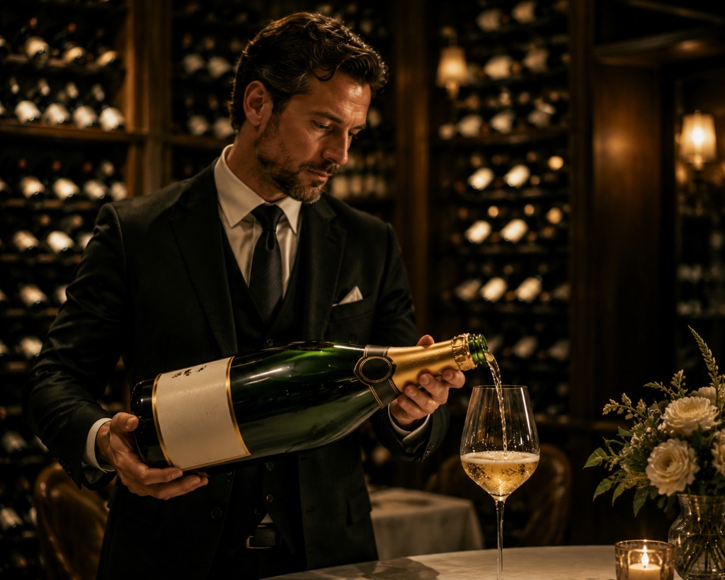 Large sizes of champagne bottles including 1.5L Magnum for wine aging