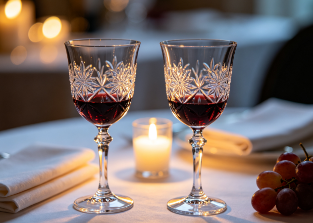 embossed wine glasses