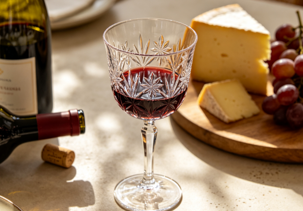 embossed wine glassware