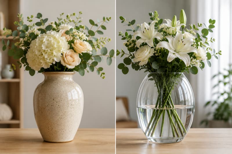 Ceramic vs glass vases