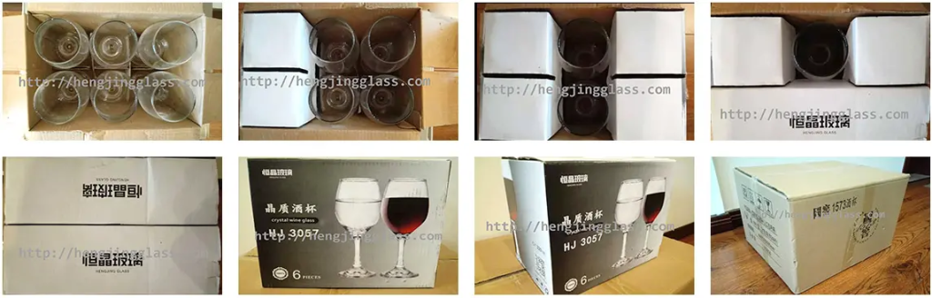 Custom wine glass packaging samples from Hengjing Glass