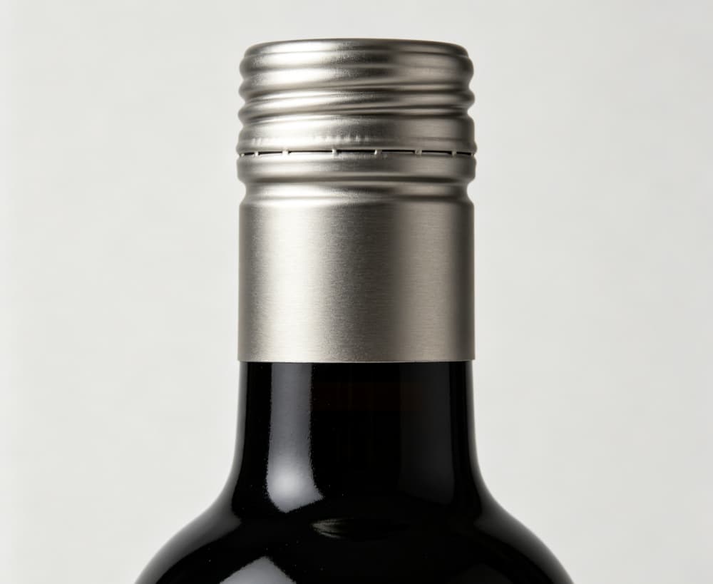 Wine bottle with aluminum screw cap