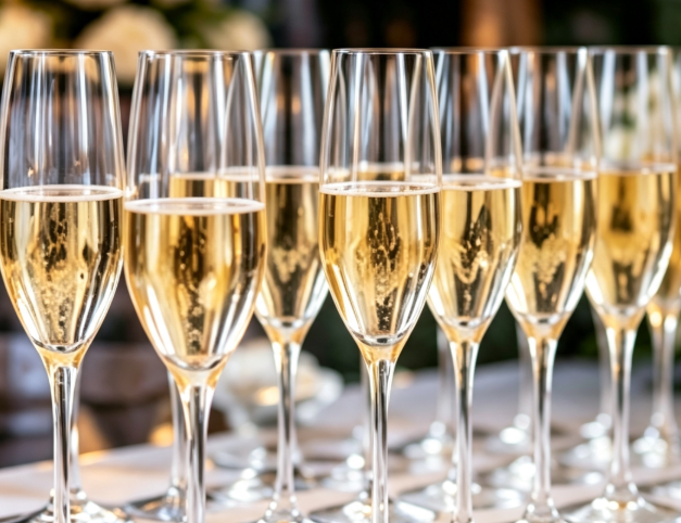 custom champagne glasses in bulk