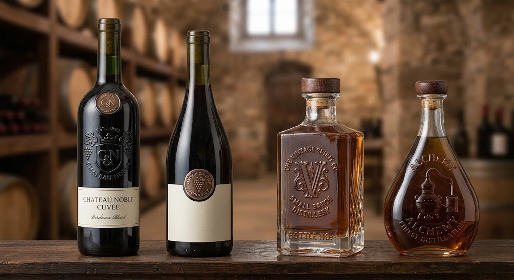 Custom Embossed Glass Bottle
