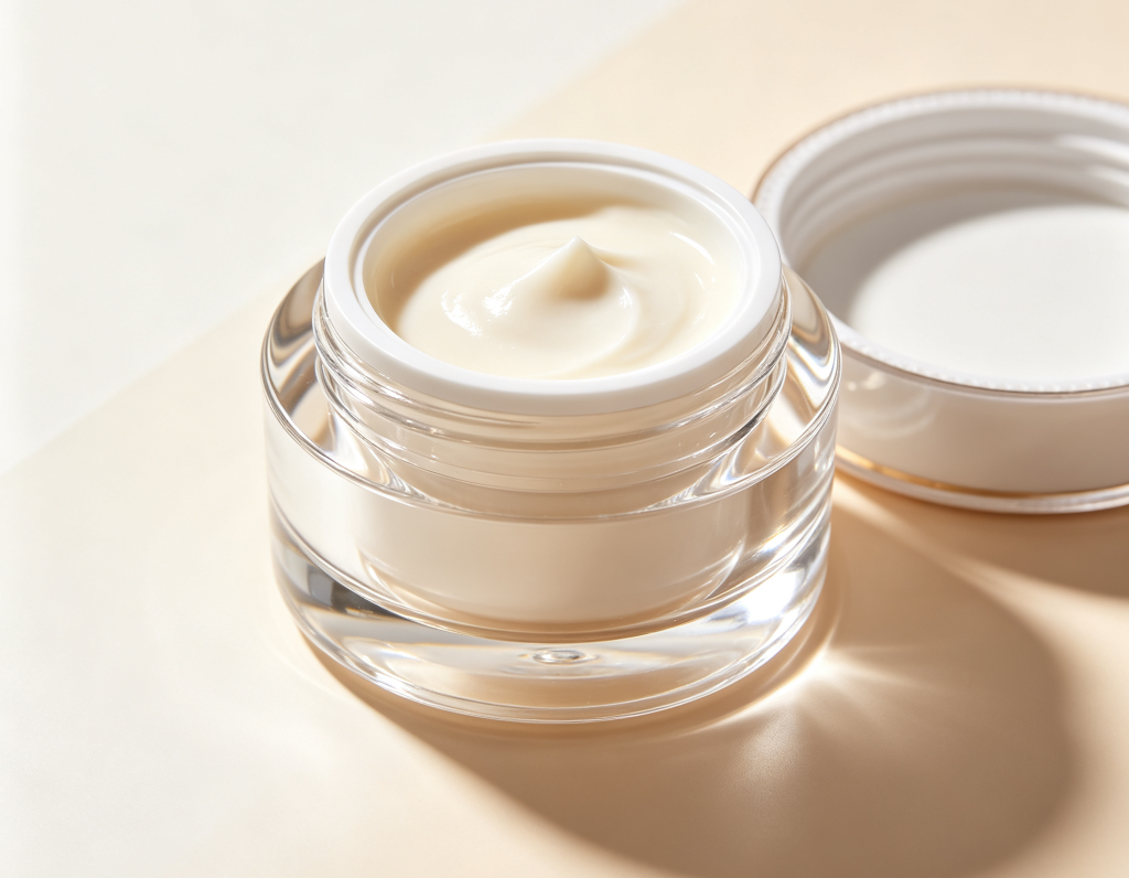 Custom glass cream jars with wide-mouth and inner sealing lids