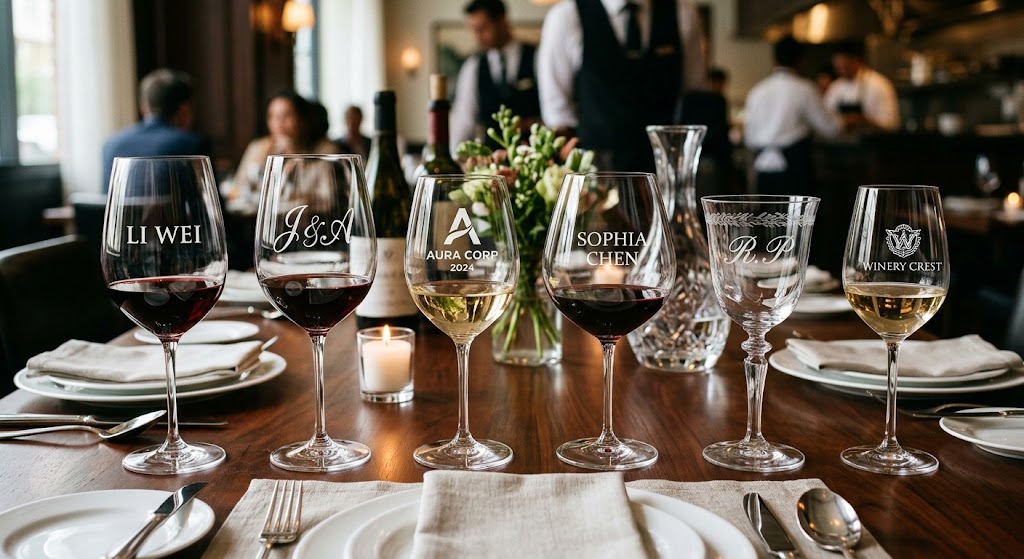Engraved wine glasses