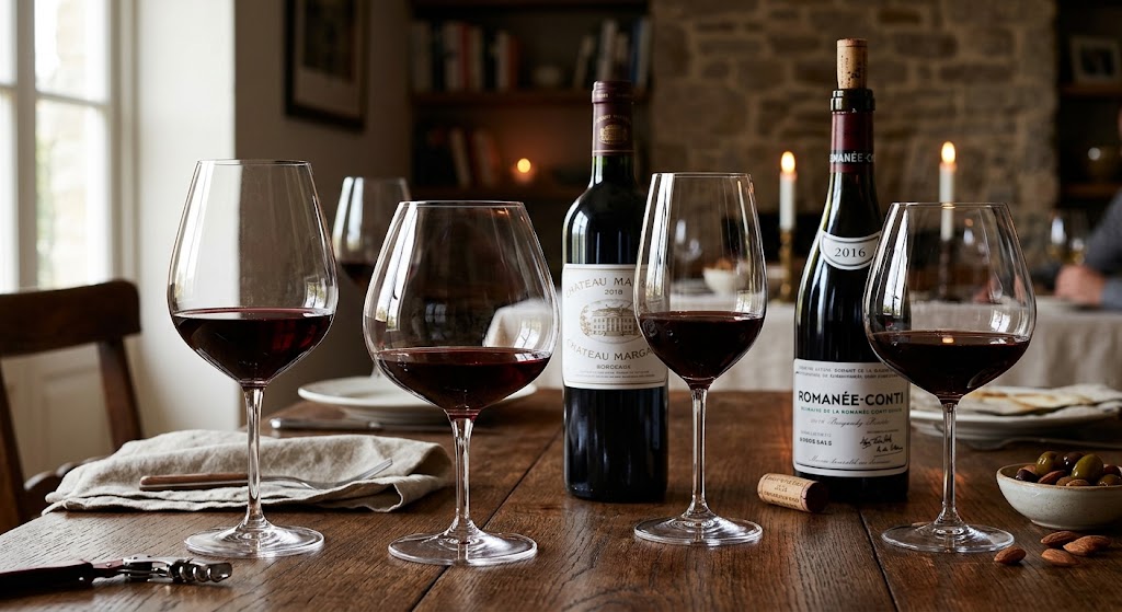 Red wine glasses