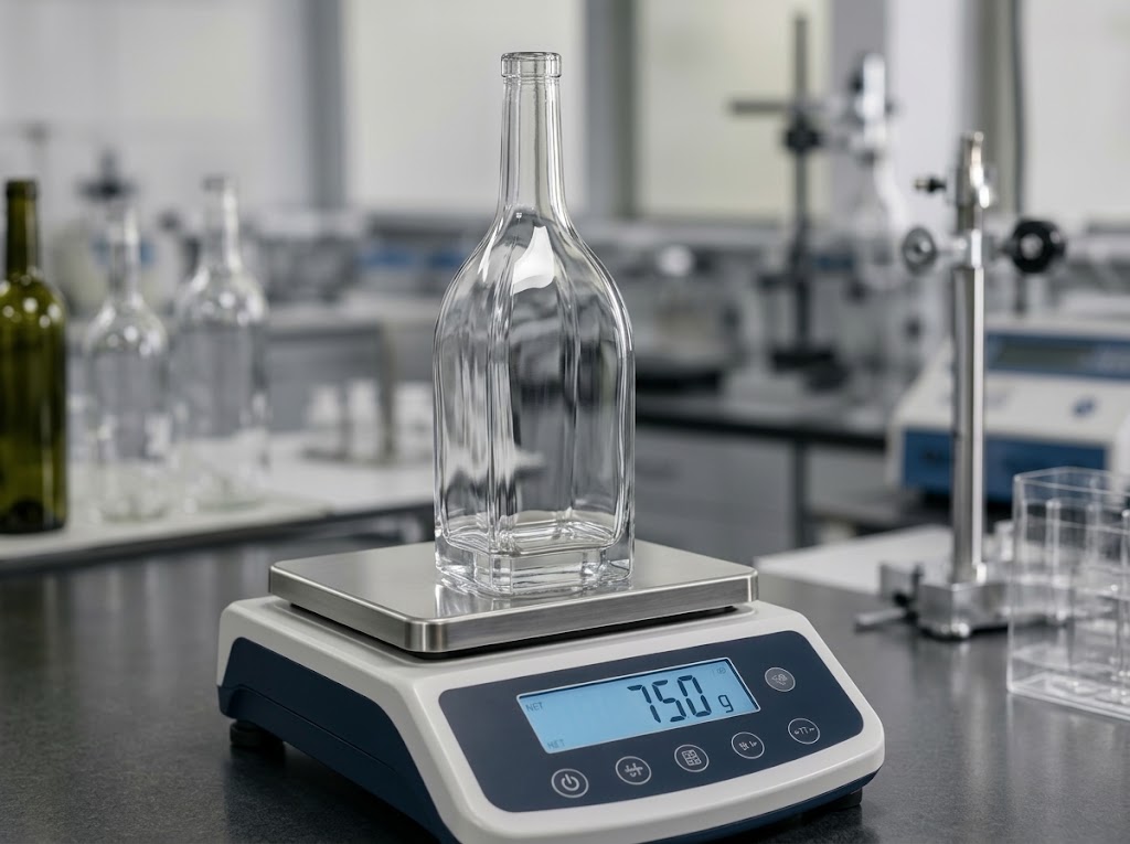 clear extra flint glass wine bottle weight scale measurement