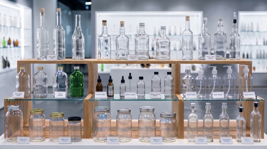 glass bottles with compatible screw caps and closures