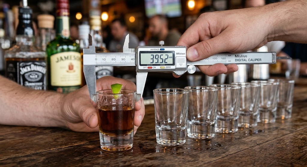 Measure the dimensions of the shot glass