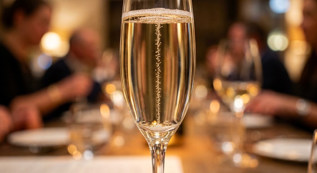 champagne glasses with-bubbles rising