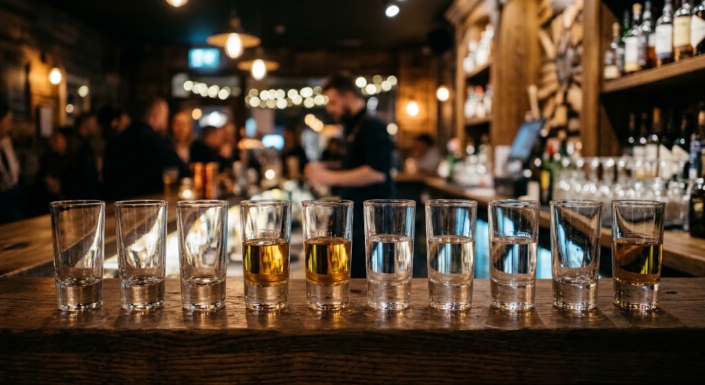 shot glass in bar